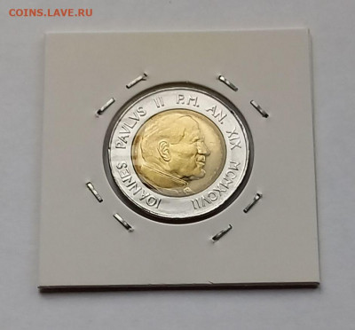 Ватикан 500 лир 1997. UNC. Биметалл. Тираж - 30 000 шт. - 6