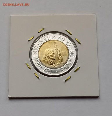 Ватикан 500 лир 1998. UNC. Биметалл. Тираж - 28 500 шт. - 6