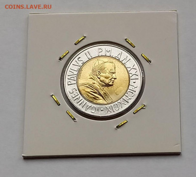 Ватикан 500 лир 1999. UNC. Биметалл. Тираж - 26 000 шт. - 6