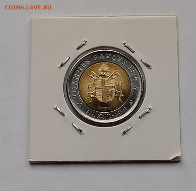 Ватикан 500 лир 2001. UNC. Биметалл. Тираж - 151 000 шт. - 5