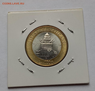 Ватикан 1000 лир 2000. UNC. Биметалл. Тираж - 51 000 шт. - 6