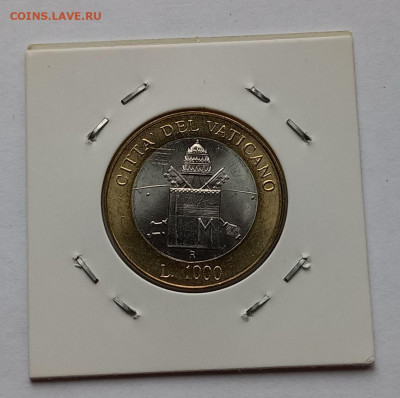 Ватикан 1000 лир 2000. UNC. Биметалл. Тираж - 51 000 шт. - 5