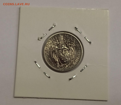 Ватикан 20 чентезимо 1929. РЕДКАЯ! UNC. Тираж - 10 000 шт. - 5