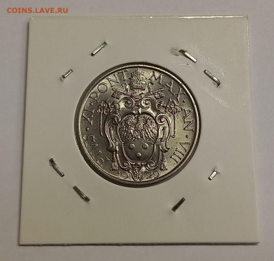 Ватикан 1 лира 1929. РЕДКАЯ! UNC. Тираж - 10 000 шт. - 6