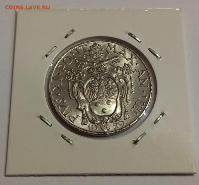 Ватикан 2 лиры 1929. РЕДКАЯ! UNC. Тираж - 10 000 шт. - 11