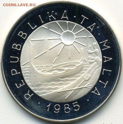 Мальта, 5 лир 1985 Proof до 27.02.22, 23:00 - #И-735-r