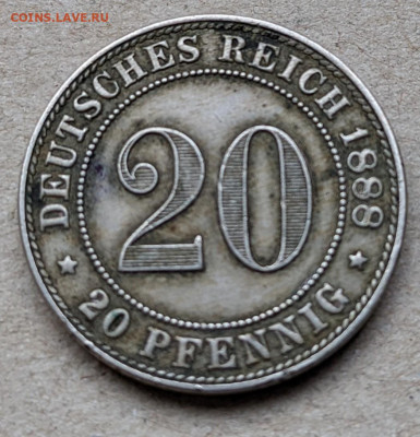 Германия 20 пфеннигов 1888J до 22-00 01.03 - PXL_20220227_071039557_2