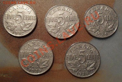 Канада 5 центов 1932-1936 (5 шт.)  до 19.11.11 23.30мск - 1