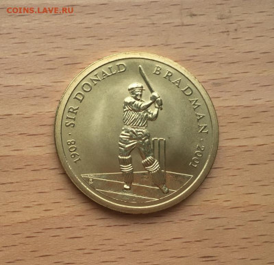 Крона Шайба Австралия 5$ долларов 2001 Крикет Дональд Брэдме - krona_shajba_avstralija_5_dollarov_2001_kriket_donald_bredmen_unc_sport