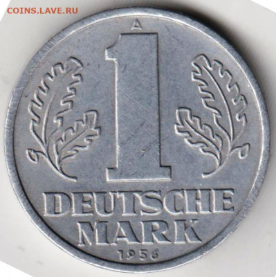 ГДР 1 марка 1956 г. "А" до 10.03.22 г. в 23.00 - 023