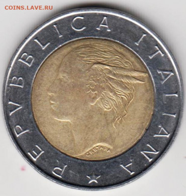 ИТАЛИЯ 500 лир 1997 г. "ПОЛИЦИЯ" до 10.03.22 г. в 23.00 - 012