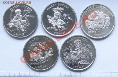 МЭН Комплект Крон 2001 г. ГАРРИ ПОТТЕР ! - Isle of Man Crown 2001 Potter-set.JPG