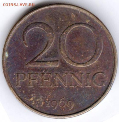 ГДР  20 пфеннигов 1969 г. до 11.03.22 г. в 23.00 - 033