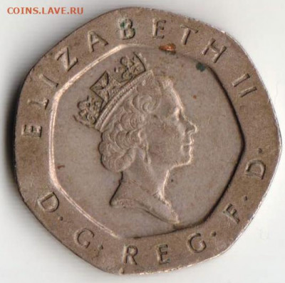ВЕЛИКОБРИТАНИЯ 20 пенсов 1994 г. до 12.03.22 г. в 23.00 - 017