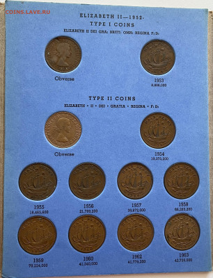 Великобритания набор half penny с 1937 по 1967 в буклете - 985437F9-9D38-49DA-A879-20EDBB82ECA7
