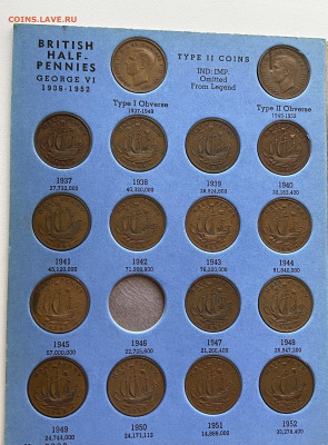 Великобритания набор half penny с 1937 по 1967 в буклете - 43AC8C4E-CD6D-40EF-AE2C-DEF4AD1AA147