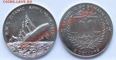 МЭН Комплект Крон 2001 г. ГАРРИ ПОТТЕР ! - Somaliland 5 Dollars 2002 Titanic.JPG