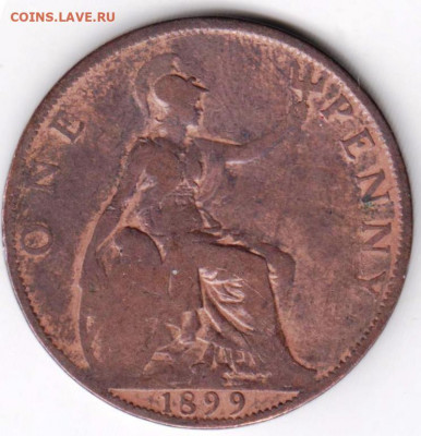 ВЕЛИКОБРИТАНИЯ 1 пенни 1899 г. до 18.03.22 г. в 23.00 - 032