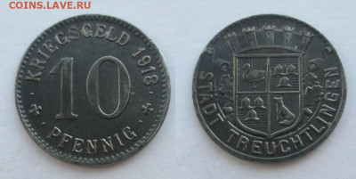Нотгельды Германии. Обзорная тема. - 10 пф. 1918г. Тройхтлинген.JPG