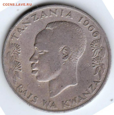 ТАНЗАНИЯ  1 шиллинг 1966 г. до 20.03.22 г. в 23.00 - 016
