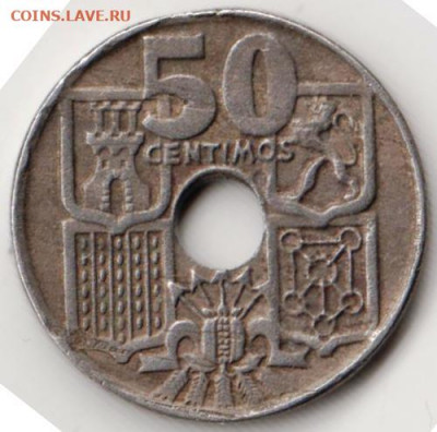 ИСПАНИЯ 50 сантим 1949 г. до 20.03.22 г. в 23.00 - 041