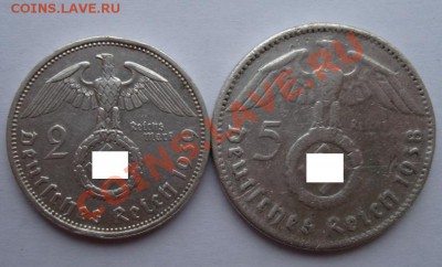 Третий Рейх серебро 2 М 1939А,5 М 1938Е до 18.11.22-00 мск - Реверс.JPG
