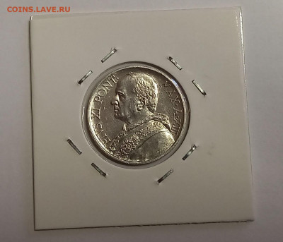 Ватикан 5 лир 1934. Серебро. Тираж - 30 000 шт. - 5