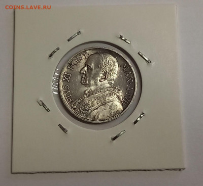 Ватикан 5 лир 1933-1934. Серебро. Тираж - 50 000 шт. - 4