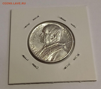 Ватикан 10 лир 1933-1934. Серебро. Тираж - 50 000 шт. - 8