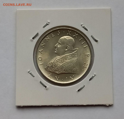 Ватикан 500 лир 1962. UNC. Серебро. Тираж - 50 000 шт. - 5