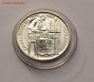 Ватикан 1000 лир 1988 г. Серебро, тираж - 80 000 шт. UNC - 1