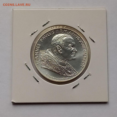Ватикан 500 лир 1996 г. UNC. Серебро, тираж - 33 000 шт. - 5