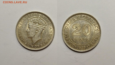 Британская Малайя 20 центов 1939 г Георг VI №1 - 31.03 - IMG_20220327_175739_1