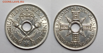 Британская Новая Гвинея 1 шиллинг 1945г Георг VI №4 - 31.03 - IMG_20220327_175604