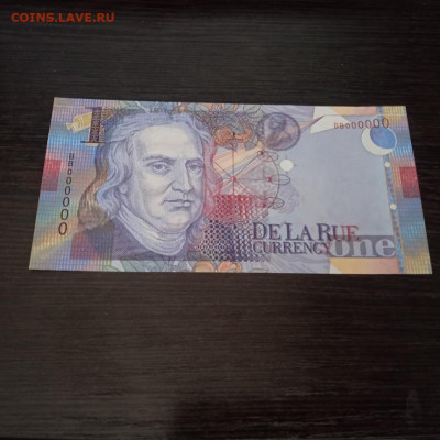 Тестовая банкнота De La Rue.Исаак Ньютон.Серия ВВ UNC - De La Rue