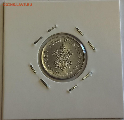 Ватикан 2 лиры 1962. РЕДКАЯ! UNC. Тираж - 25 000 шт. - 10
