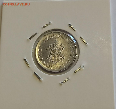 Ватикан 2 лиры 1962. РЕДКАЯ! UNC. Тираж - 25 000 шт. - 9