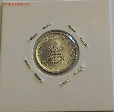 Ватикан 2 лиры 1962. РЕДКАЯ! UNC. Тираж - 25 000 шт. - 8