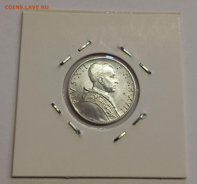 Ватикан 5 лир 1955. UNC. Тираж - 30 000 шт. - 9