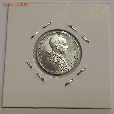 Ватикан 5 лир 1955. UNC. Тираж - 30 000 шт. - 8