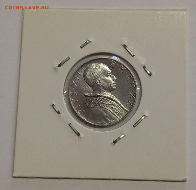 Ватикан 5 лир 1958. UNC. Тираж - 30 000 шт. - 8