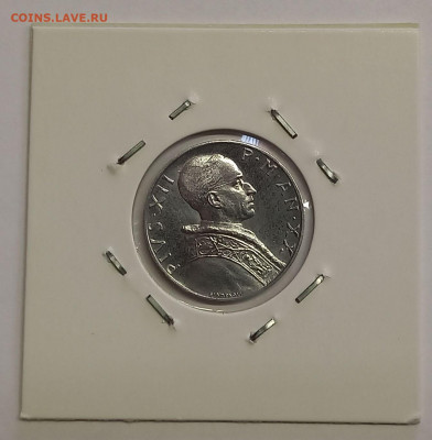 Ватикан 5 лир 1958. UNC. Тираж - 30 000 шт. - 7