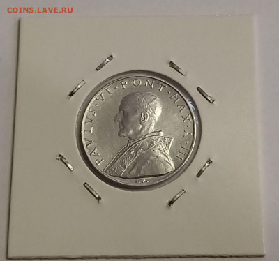 Ватикан 10 лир 1965. UNC. Тираж - 60 000 шт. - 12