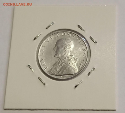 Ватикан 10 лир 1965. UNC. Тираж - 60 000 шт. - 9