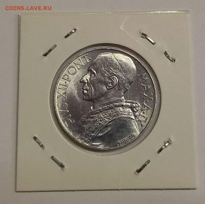 Ватикан 10 лир 1947. UNC! Тираж - 50 000 шт. - 9