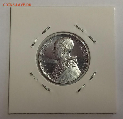 Ватикан 10 лир 1956. UNC. Тираж - 80 000 шт. - 10