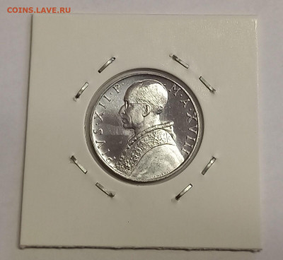 Ватикан 10 лир 1956. UNC. Тираж - 80 000 шт. - 8