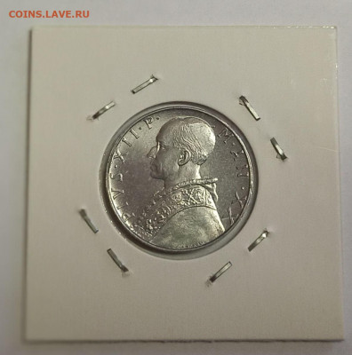 Ватикан 10 лир 1958. UNC. Тираж - 30 000 шт. - 10
