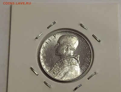 Ватикан 10 лир 1951. UNC. Тираж - 1 130 000 шт. - 12