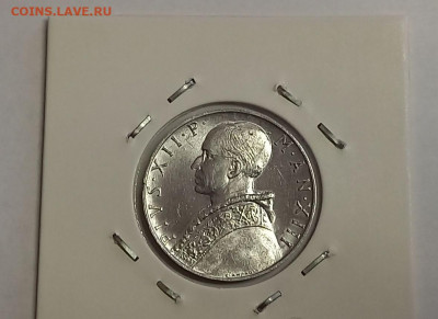 Ватикан 10 лир 1951. UNC. Тираж - 1 130 000 шт. - 11